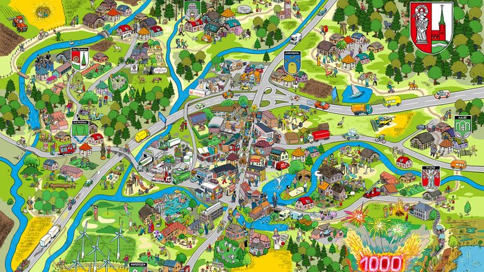 Wimmelbild der Samtgemeinde Sittensen