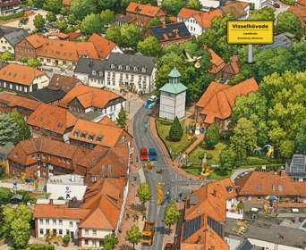 Wimmelbild der Stadt Visselhövede, Bereich Goethestraße