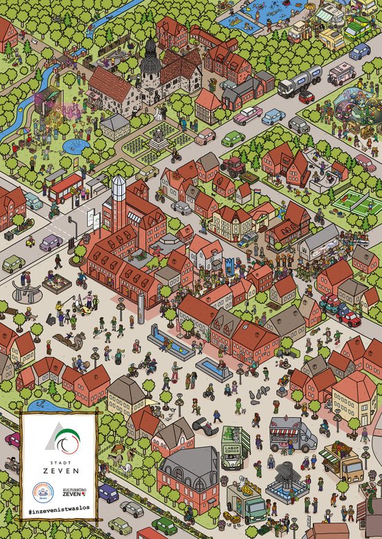 Wimmelbild der Stadt Zeven