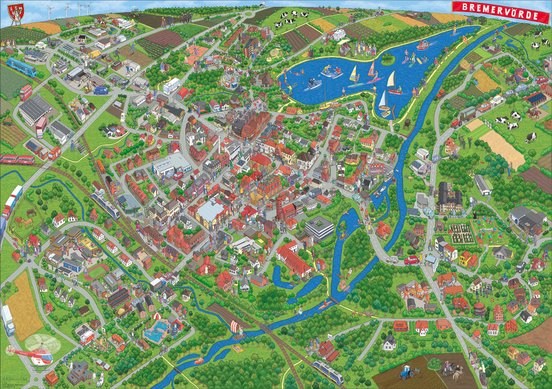 Wimmelbild der Stadt Bremervörde