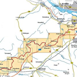 Kartendarstellung des Streckenverlaufs vom Radfernweg Hamburg-Bremen