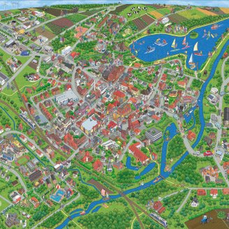 Wimmelbild der Stadt Bremervörde
