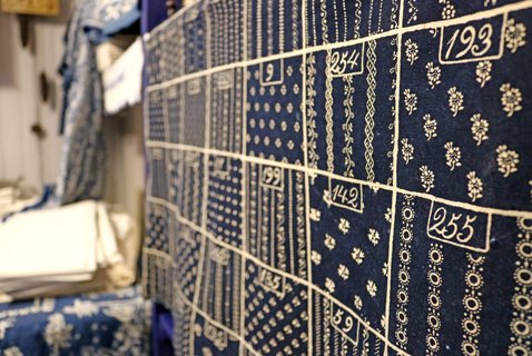 Blaudruck-Muster auf Stoff
