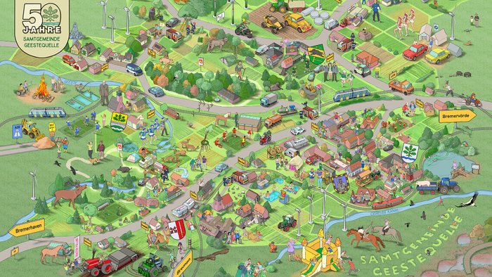 Wimmelbild der Samtgemeinde Geestequelle
