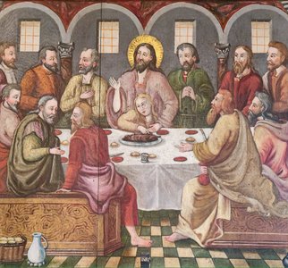 Ausschnitt aus dem Altarbild mit dem Abendmahl