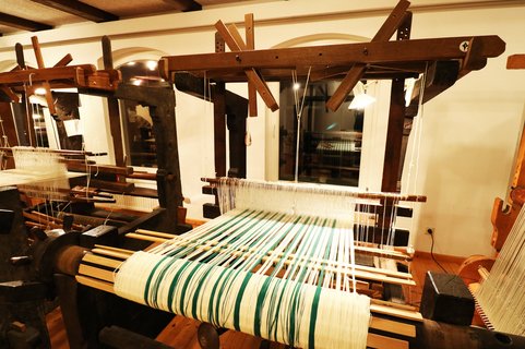 Der Webstuhl mit den Werder-Farben