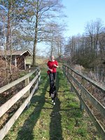 Almuth und Hund Kalle an den Fischteichen Almuth und Hund Kalle an den Fischteichen