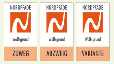 Grafik NORDPFADE Zuweg, Abzweig, Variante Grafik NORDPFADE Zuweg, Abzweig, Variante