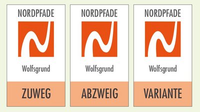 Grafik NORDPFADE Zuweg, Abzweig, Variante