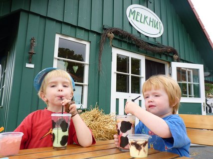 Kinder in Milch-Laune