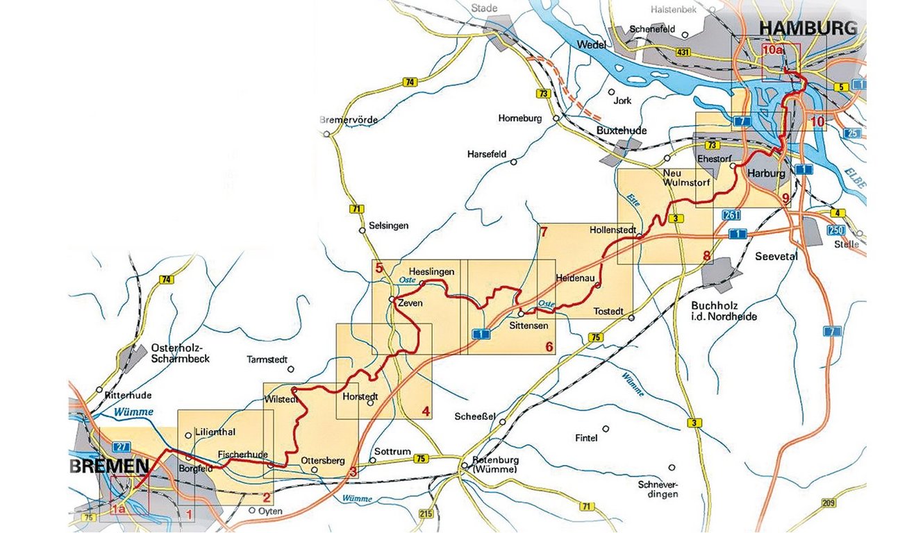 Radfernweg HamburgBremen Streckenverlauf und Routen